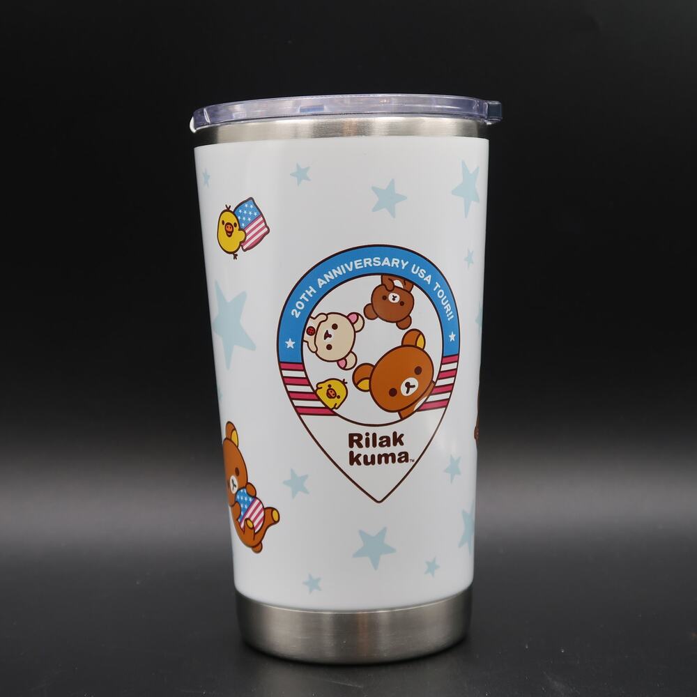 Sanrio San-X Rilakkuma 20th Anniversary USA Tour Insulated Metal Tumbler 2023